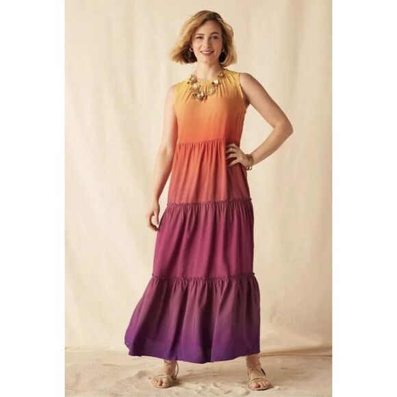 NEW Matilda Jane Enchanted Garden Waikiki Ombre Maxi Dress Size Large - Picture 2 of 5